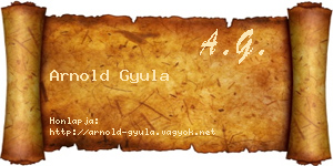 Arnold Gyula névjegykártya