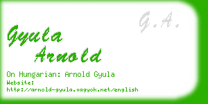 gyula arnold business card